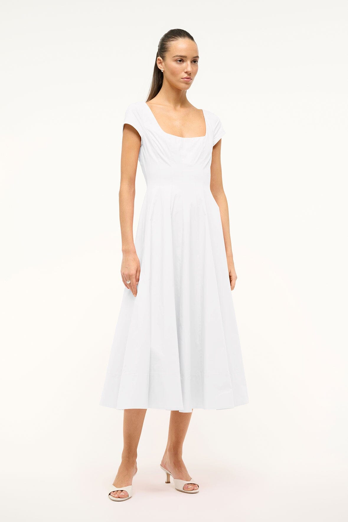 STAUD Dresses|Clothing Short Sleeve Wells Dress White