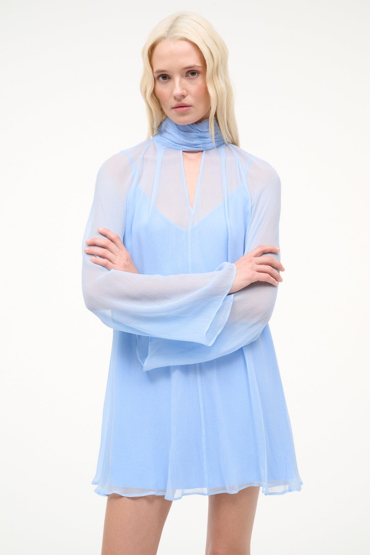 STAUD Sale Esther Mini Dress Clear Blue