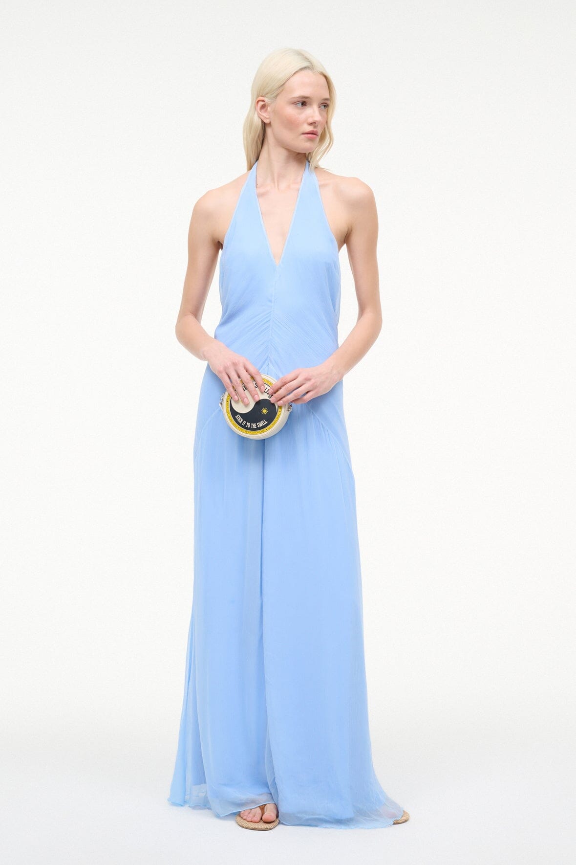 STAUD Sale Luma Dress Clear Blue