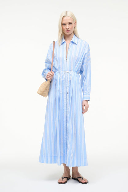 STAUD Sale Chi Midi Dress Ventura Stripe