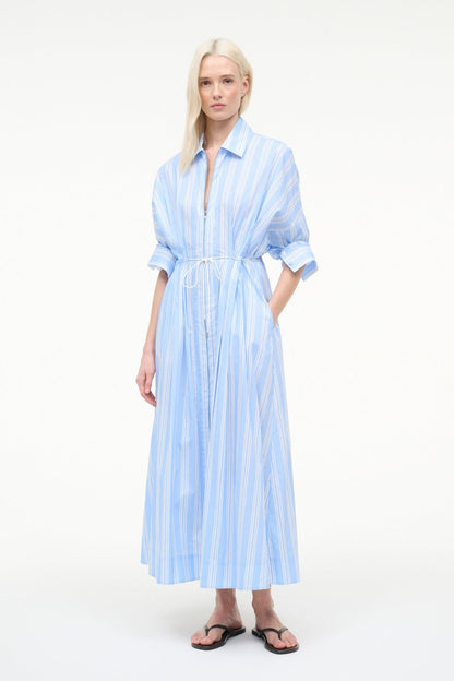 STAUD Sale Chi Midi Dress Ventura Stripe