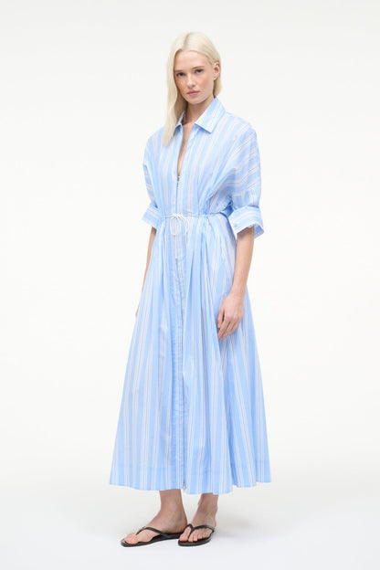 STAUD Sale Chi Midi Dress Ventura Stripe