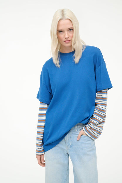 STAUD Sale William Tee Blue Mojave Stripe