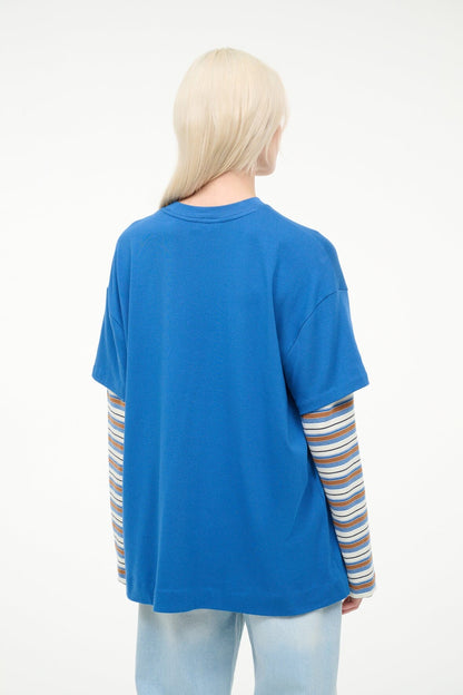 STAUD Sale William Tee Blue Mojave Stripe