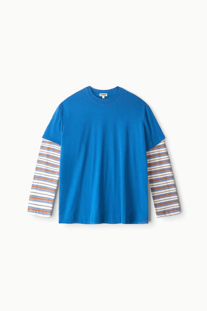 STAUD Sale William Tee Blue Mojave Stripe