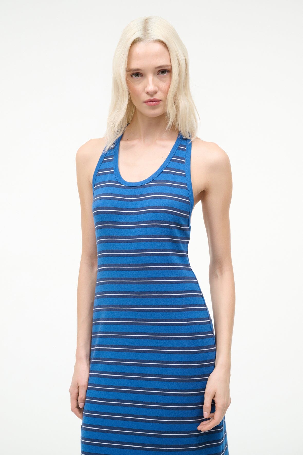 STAUD Sale Encino Dress Echo Stripe
