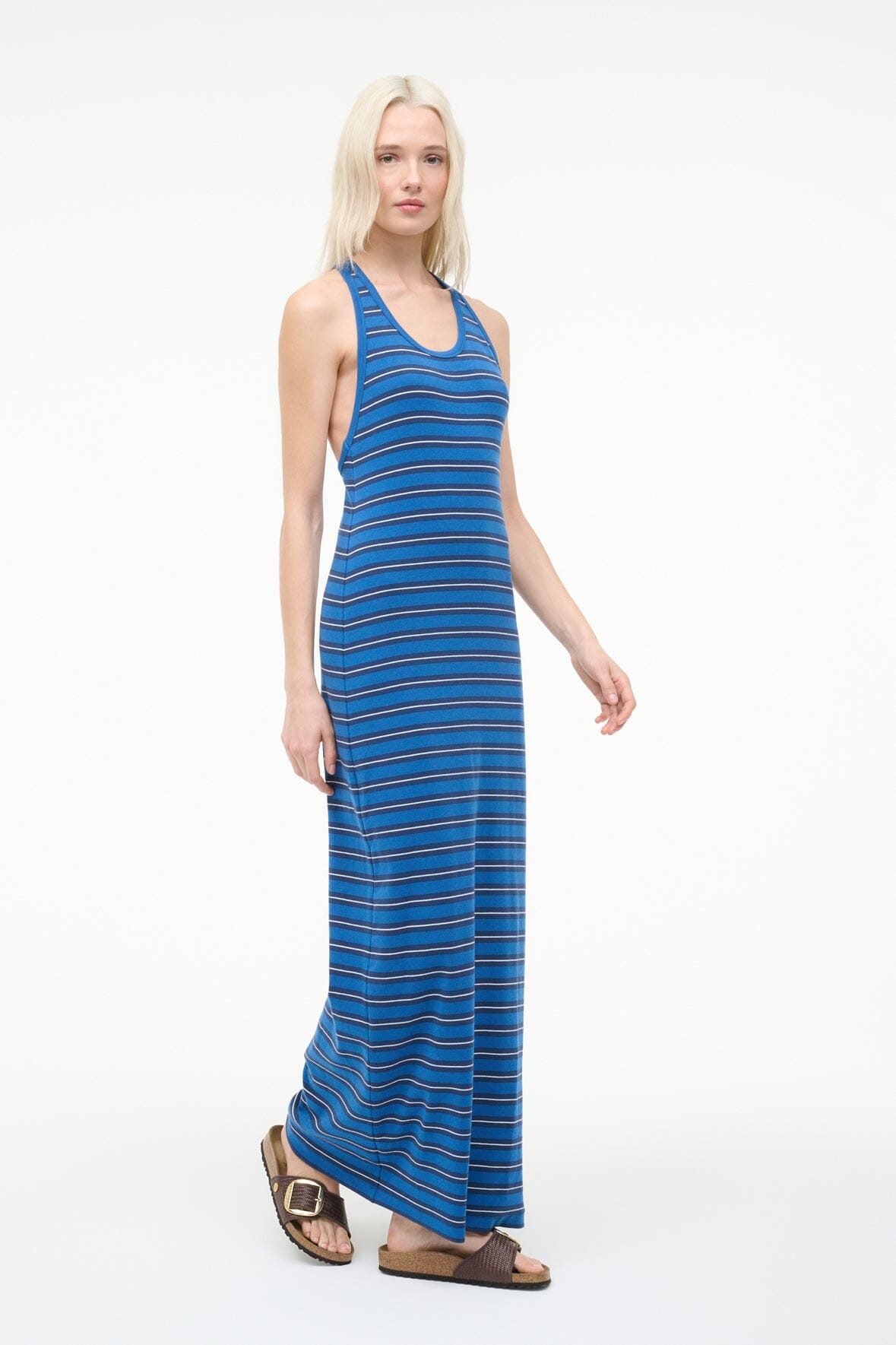 STAUD Sale Encino Dress Echo Stripe