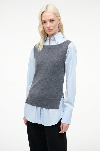 STAUD Sale Damian Top Charcoal Glacier