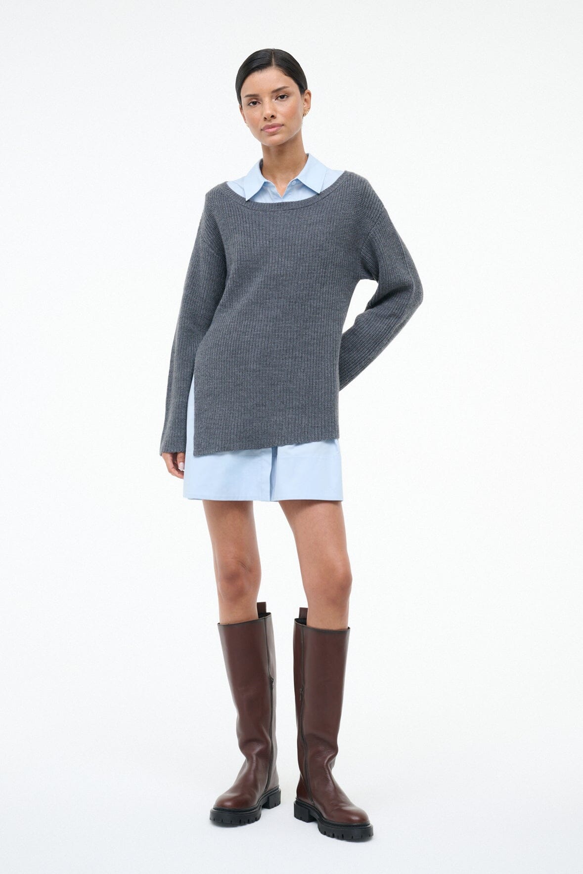STAUD Sale Dane Dress Charcoal Glacier