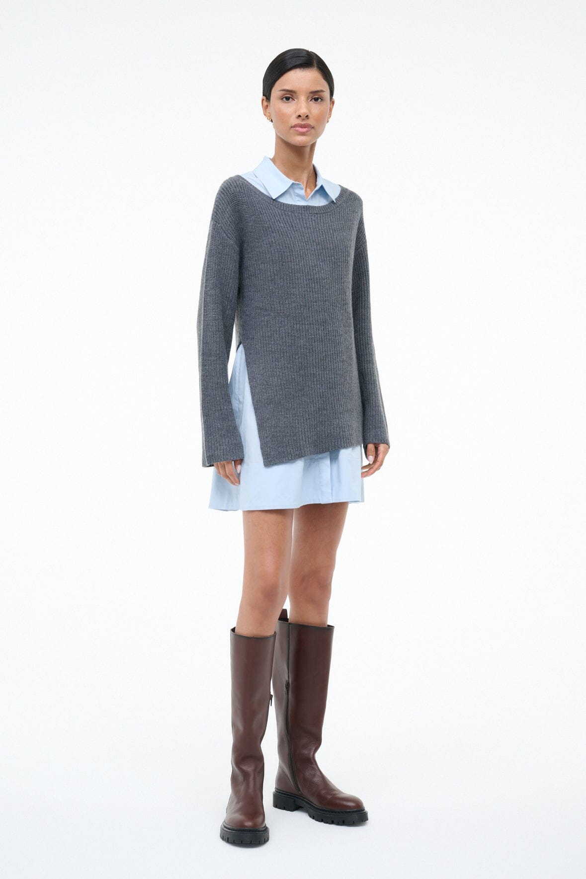 STAUD Sale Dane Dress Charcoal Glacier