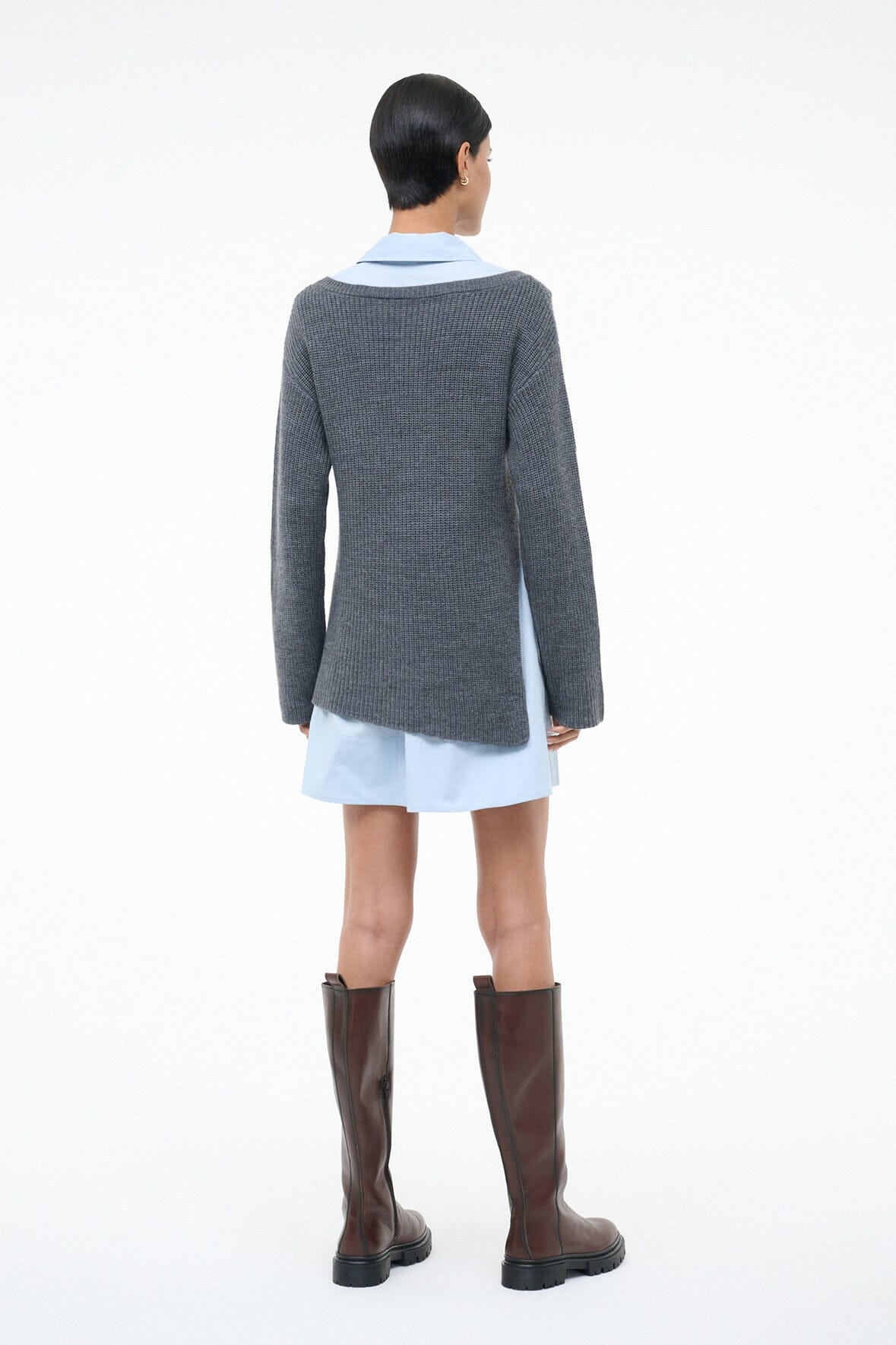 STAUD Sale Dane Dress Charcoal Glacier