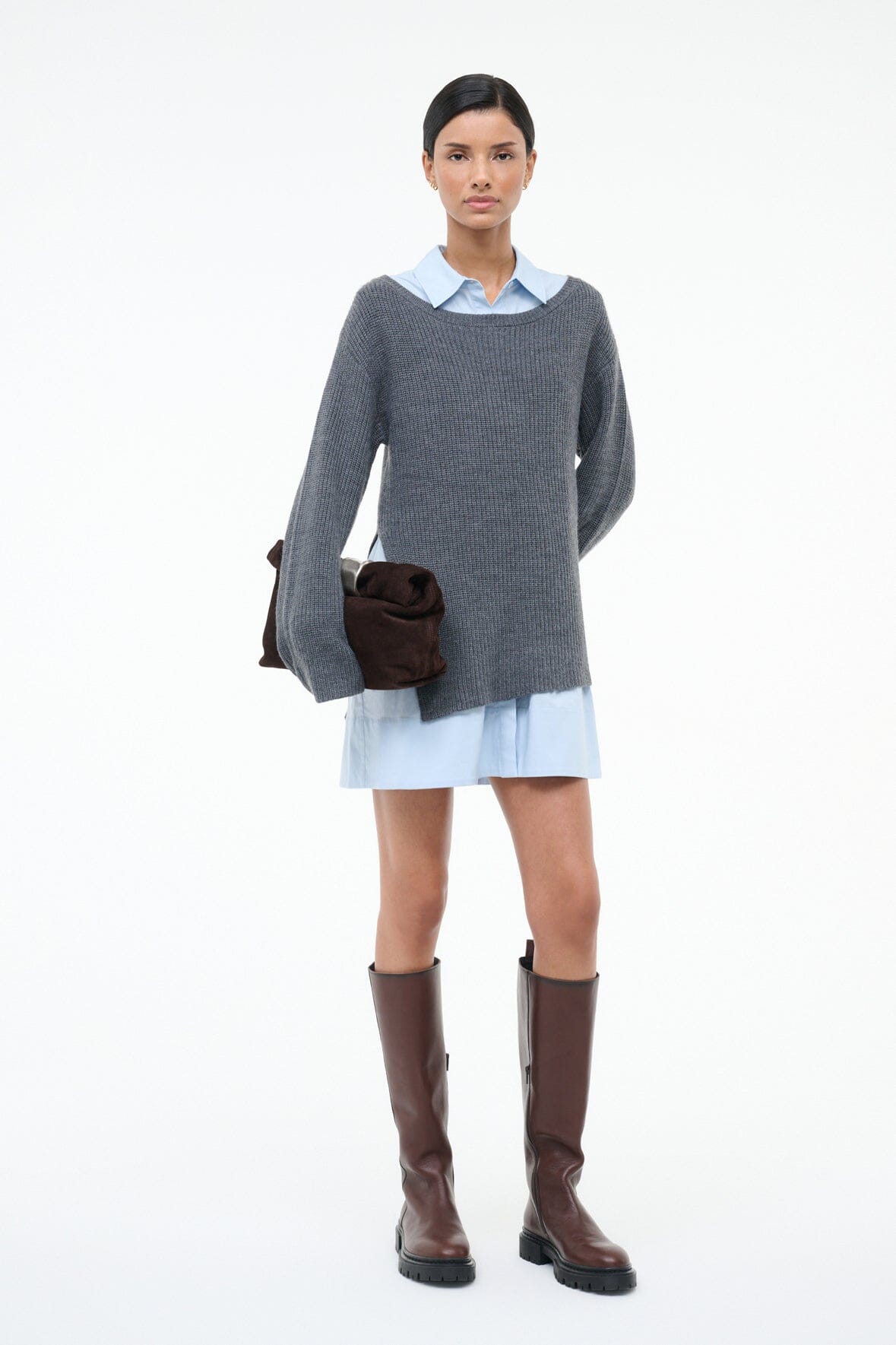 STAUD Sale Dane Dress Charcoal Glacier