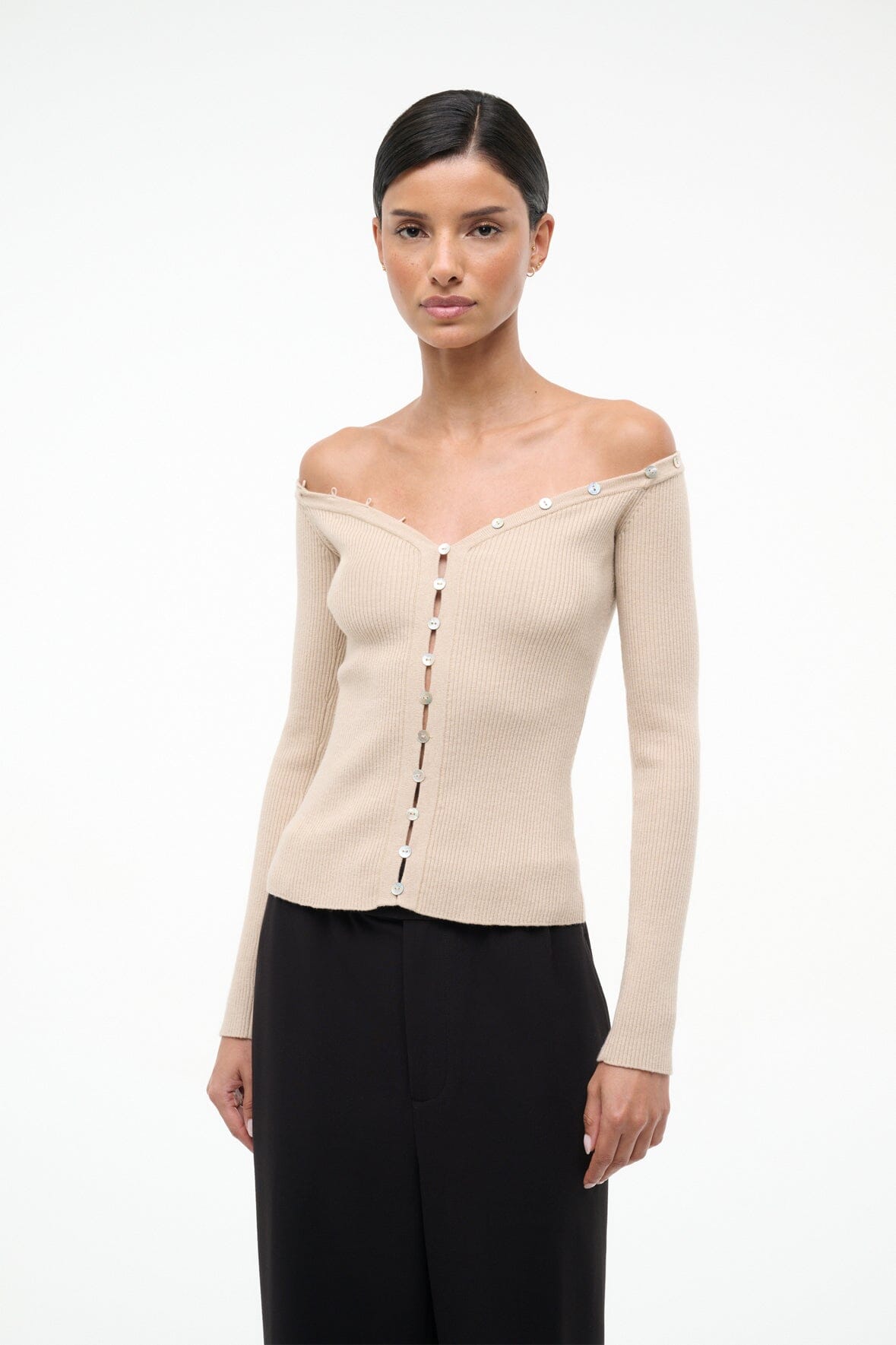 STAUD Sale Keaton Sweater Fawn