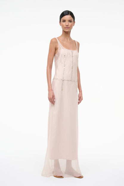 STAUD Sale Greta Silk Dress Fawn