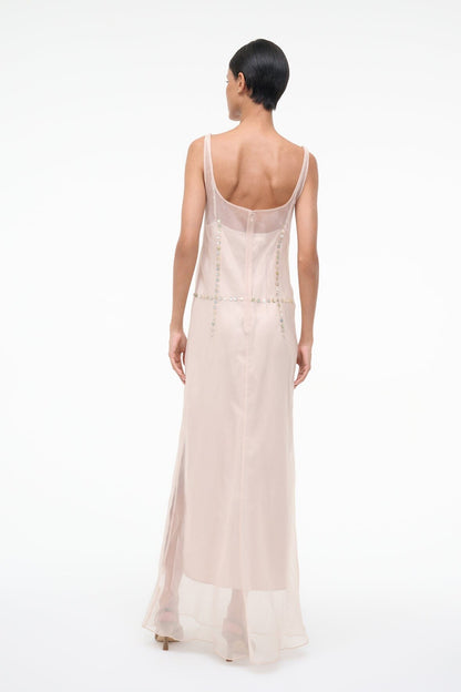 STAUD Sale Greta Silk Dress Fawn