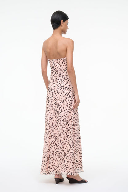 STAUD Sale Cassie Silk Dress Almond Black