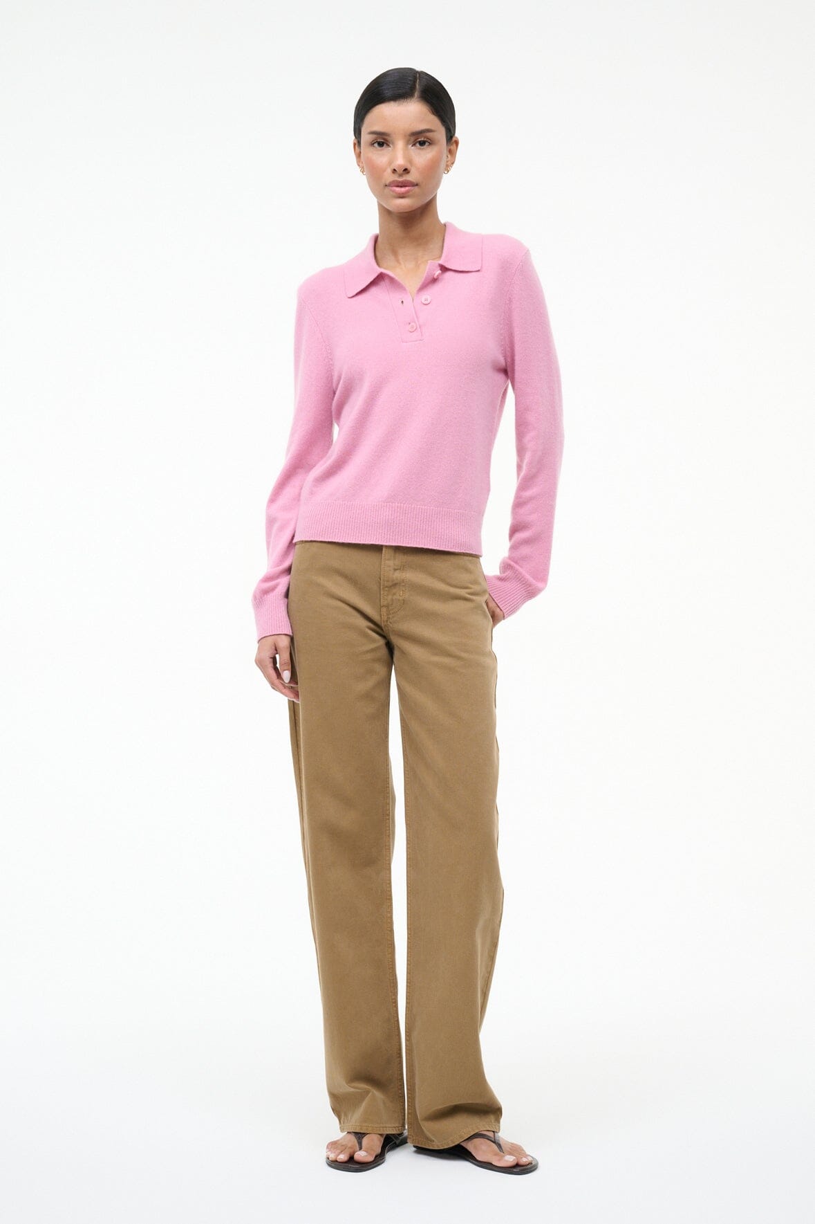 STAUD Sale Gemma Cashmere Sweater Papaya