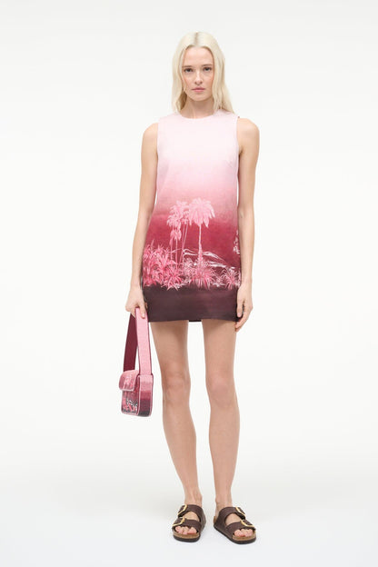STAUD Sale Brea Linen Dress California Clouds