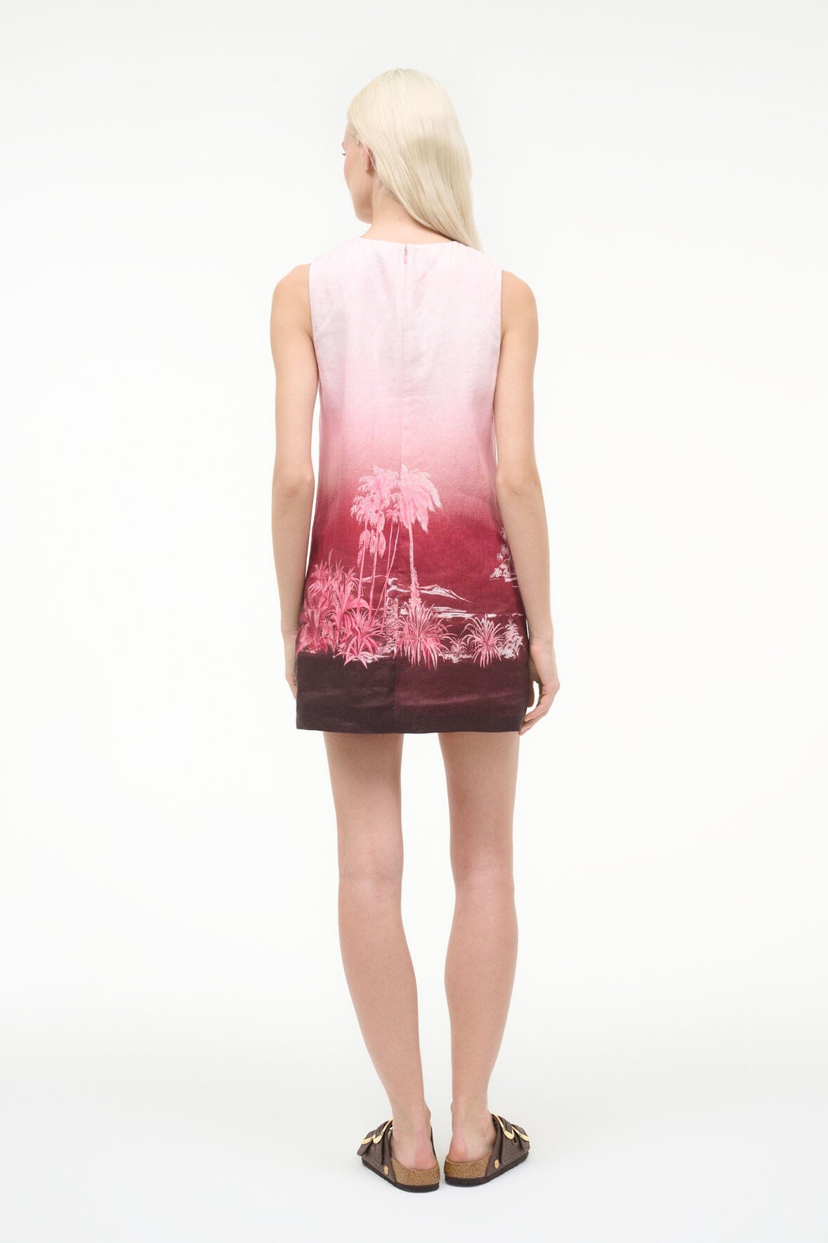 STAUD Sale Brea Linen Dress California Clouds