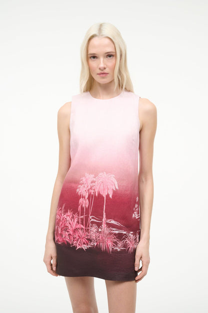 STAUD Sale Brea Linen Dress California Clouds