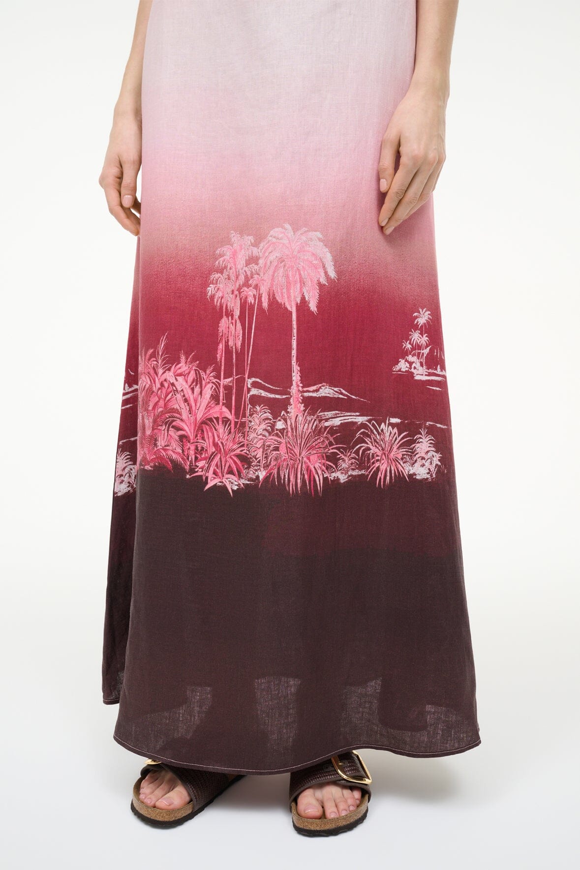 STAUD Sale Laura Linen Dress California Clouds