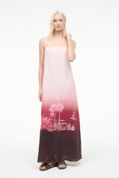 STAUD Sale Laura Linen Dress California Clouds