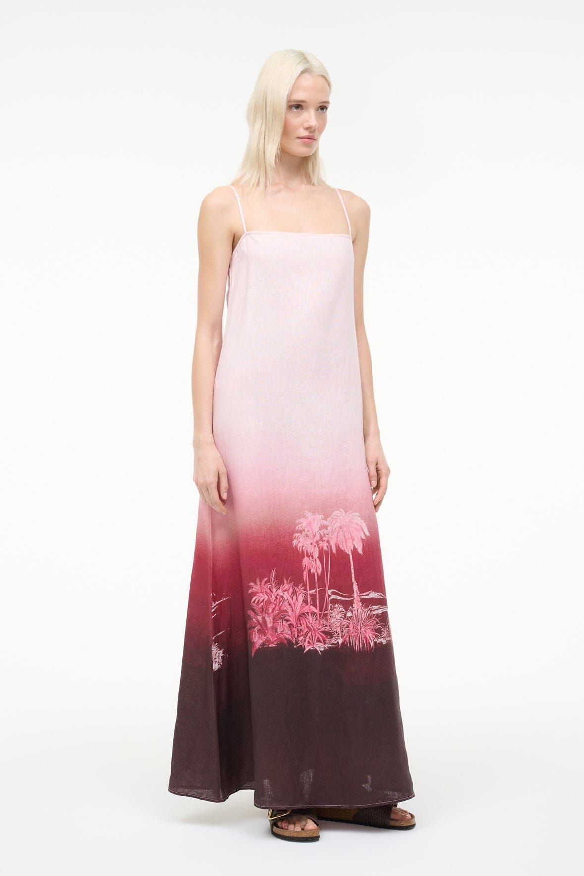 STAUD Sale Laura Linen Dress California Clouds