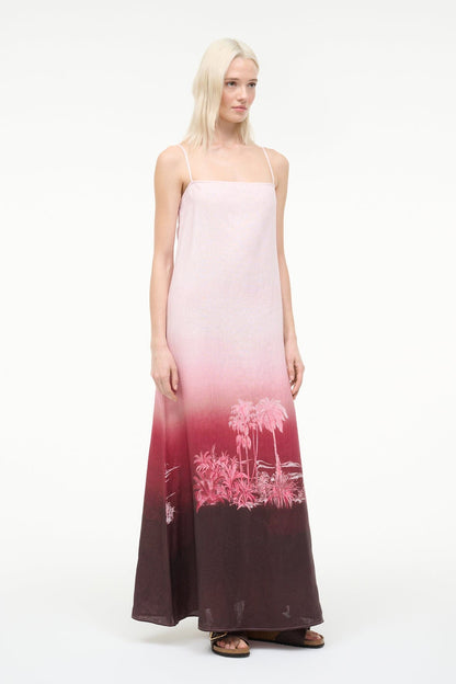 STAUD Sale Laura Linen Dress California Clouds