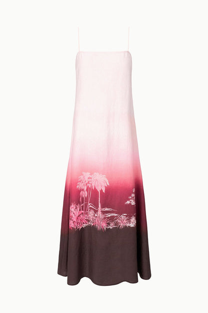 STAUD Sale Laura Linen Dress California Clouds