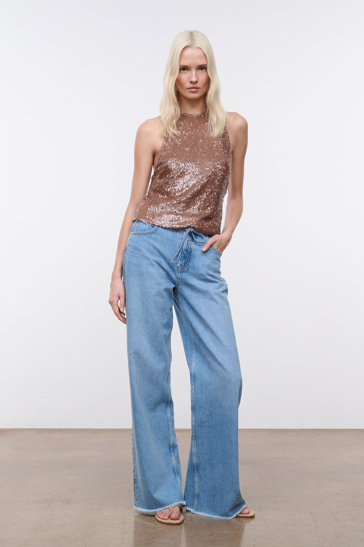 STAUD Sale Bree Top Flax