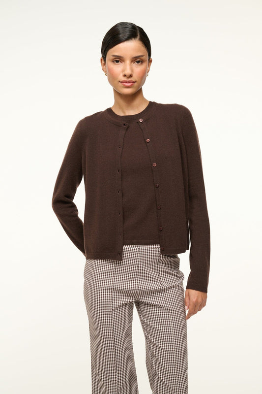 STAUD Sale Midnight Cashmere Cardigan Dark Chocolate