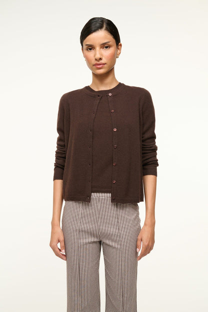 STAUD Sale Midnight Cashmere Cardigan Dark Chocolate