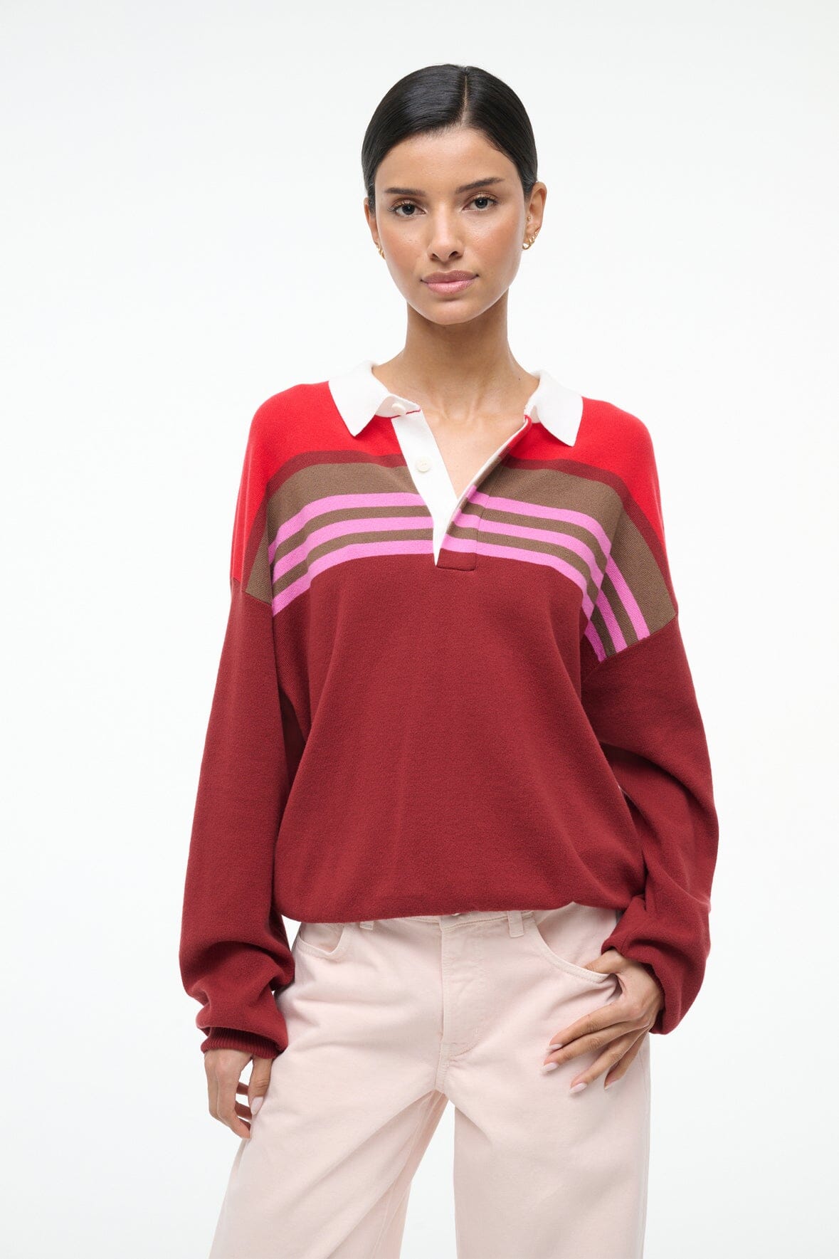 STAUD Sale Sail Top Cardinal Multi Stripe