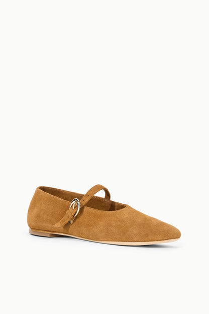 STAUD Sale Alba Mary Jane Ballet Flat Tan