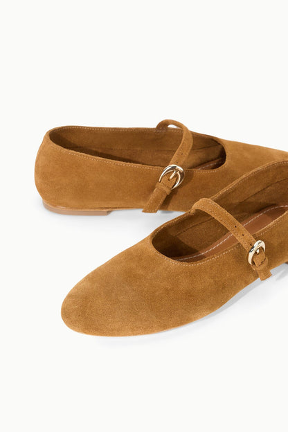 STAUD Sale Alba Mary Jane Ballet Flat Tan