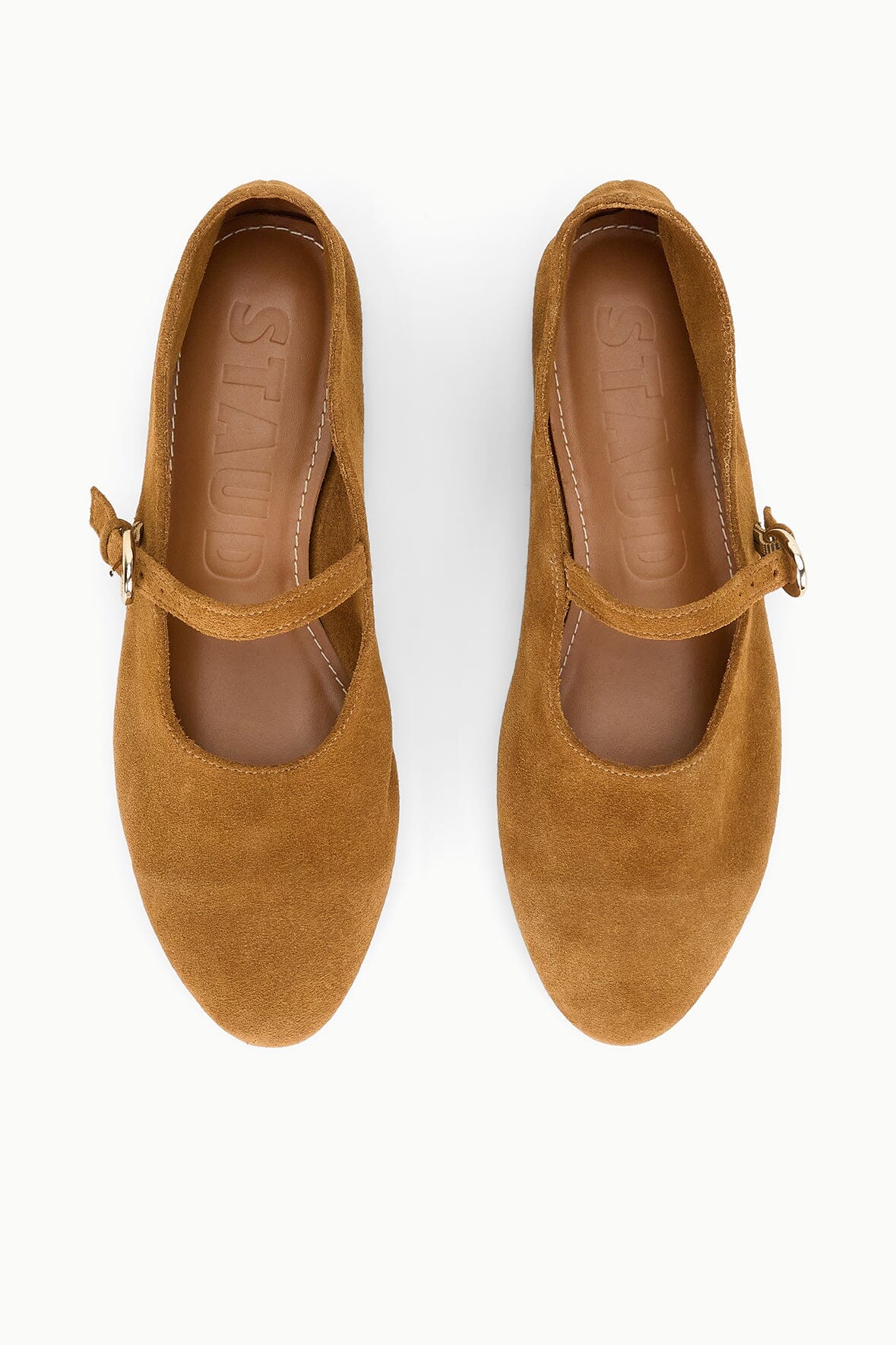 STAUD Sale Alba Mary Jane Ballet Flat Tan
