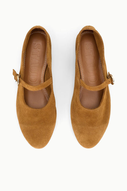 STAUD Sale Alba Mary Jane Ballet Flat Tan