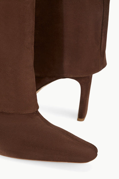 STAUD Sale Wally Foldover High Heel Boot Mahogany Suede