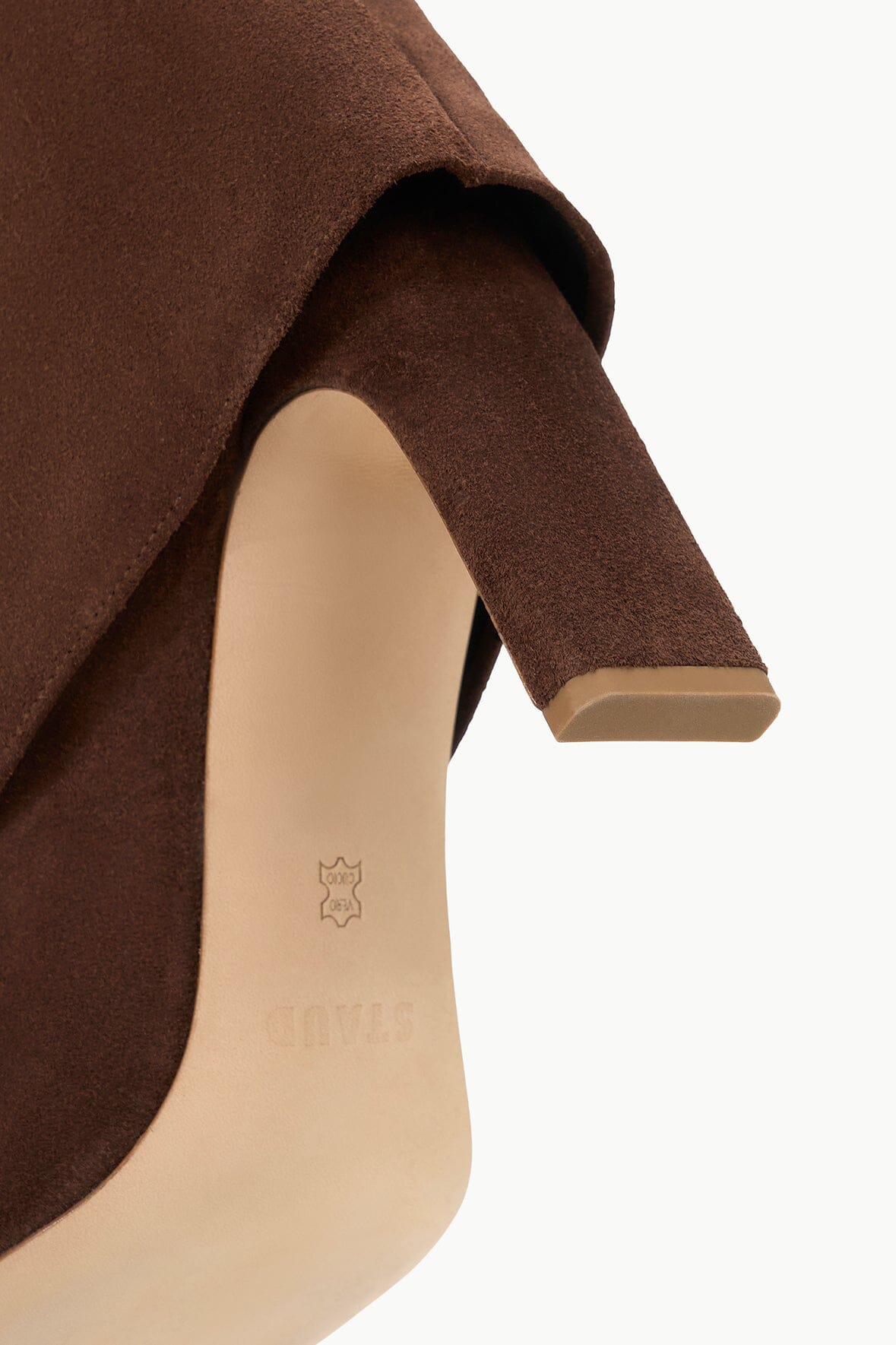 STAUD Sale Wally Foldover High Heel Boot Mahogany Suede