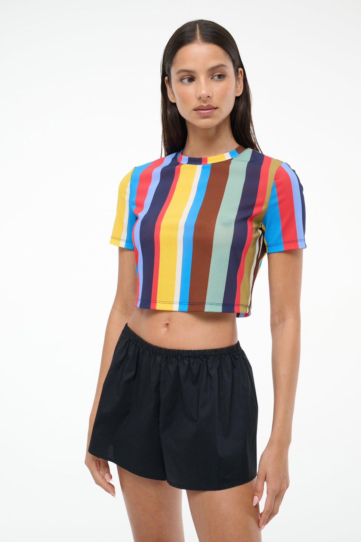 STAUD Sale Fernanda Coverup Top Market Stripe