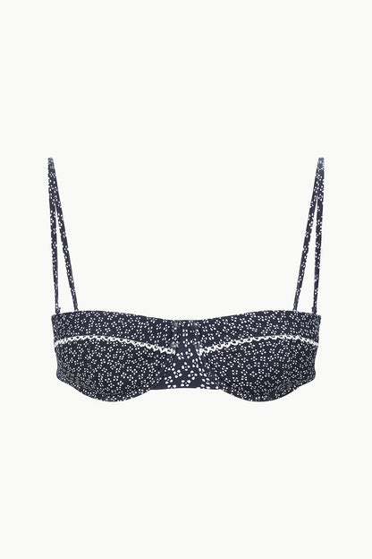 STAUD Sale Jo Balconette Bikini Top Black Woodblock Ditsy Floral
