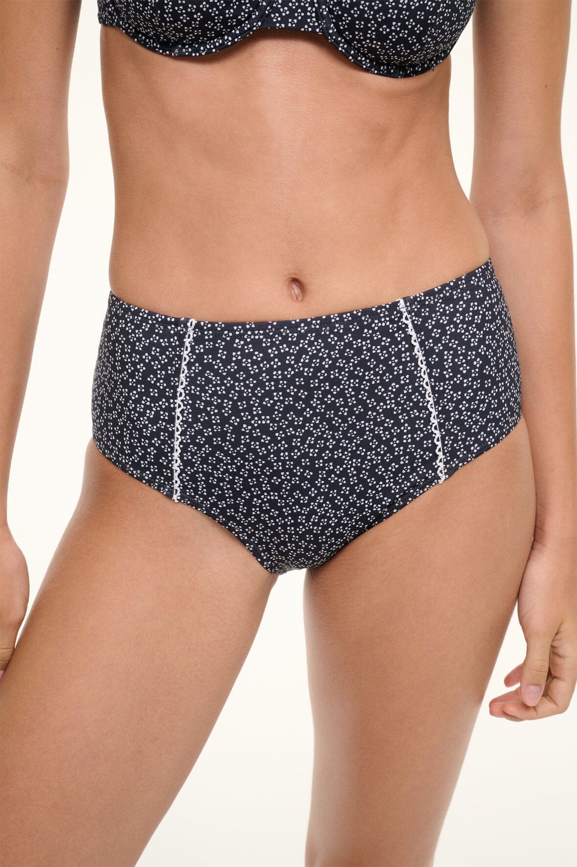 STAUD Sale Brenton Bikini Bottom Black Woodblock Ditsy Floral