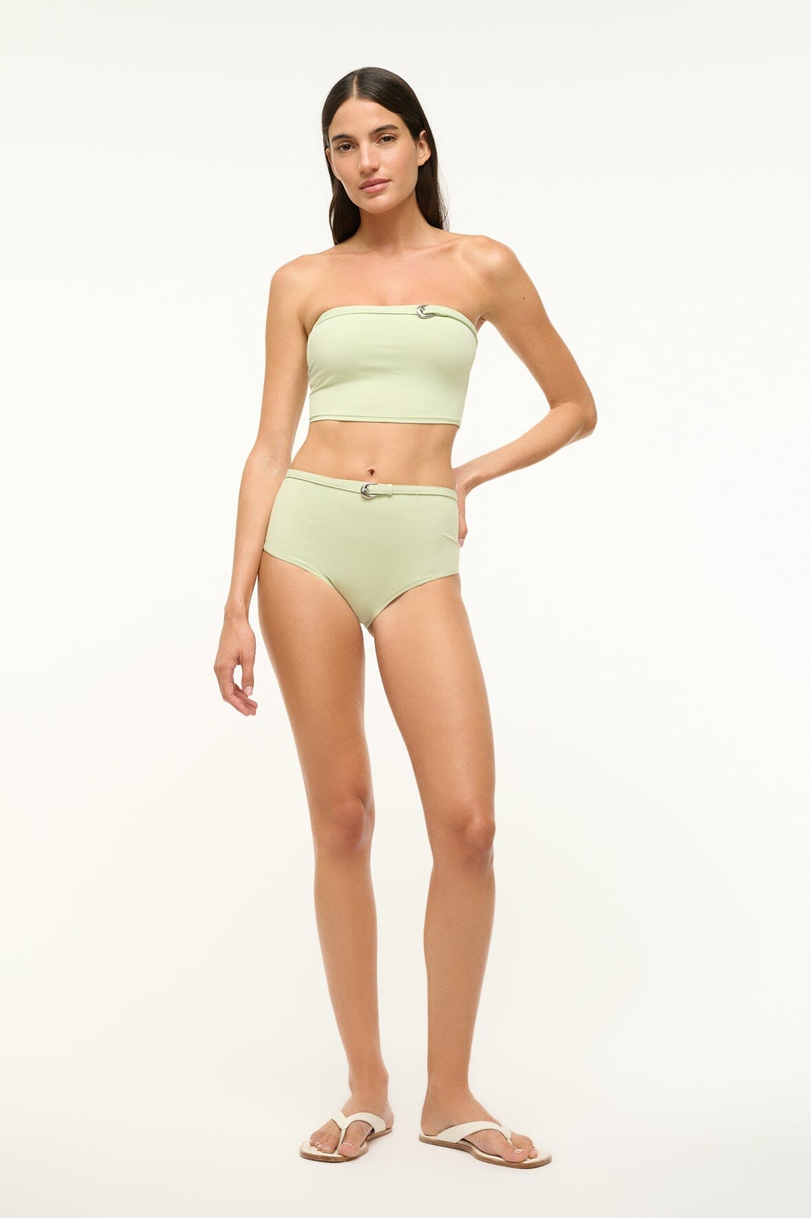 STAUD Sale Belted Wailea Bikini Bottom Pale Jade