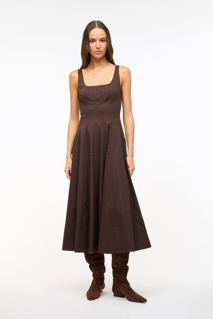 STAUD Clothing Wells Dress Earth 1