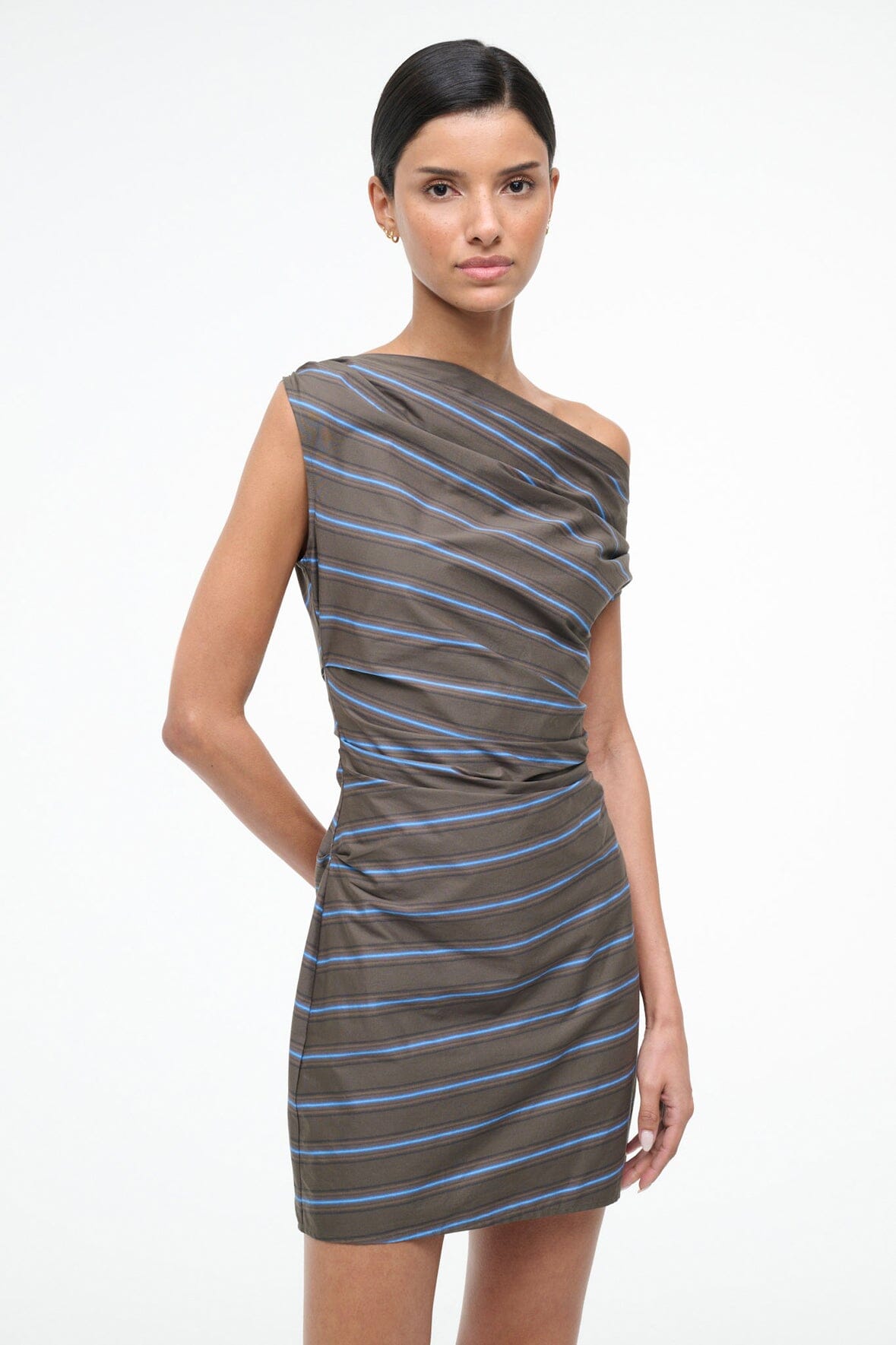 STAUD Clothing Phare Mini Dress Huntington Stripe