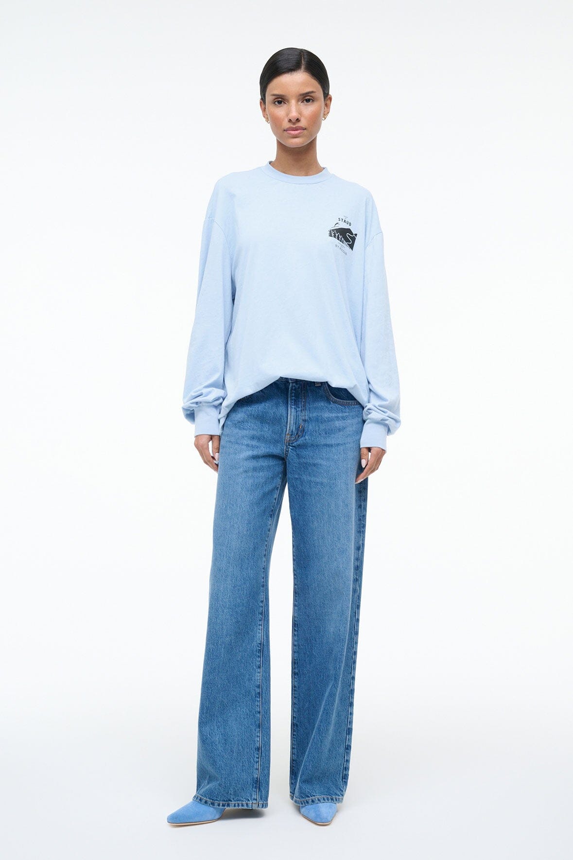 STAUD Clothing St Regis Long Sleeve Tee Glacier