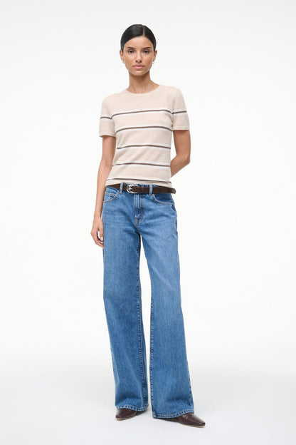 STAUD Clothing Easy Cashmere Tee Whisper Stripe