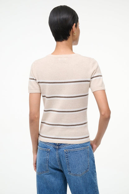 STAUD Clothing Easy Cashmere Tee Whisper Stripe