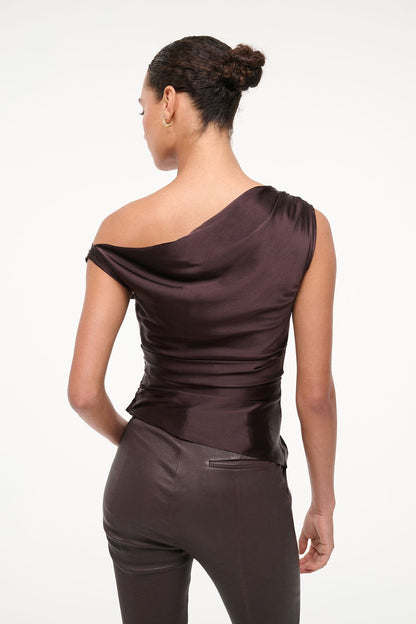 STAUD Clothing Phare Silk Top Earth