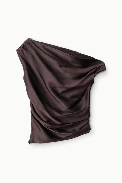 STAUD Clothing Phare Silk Top Earth